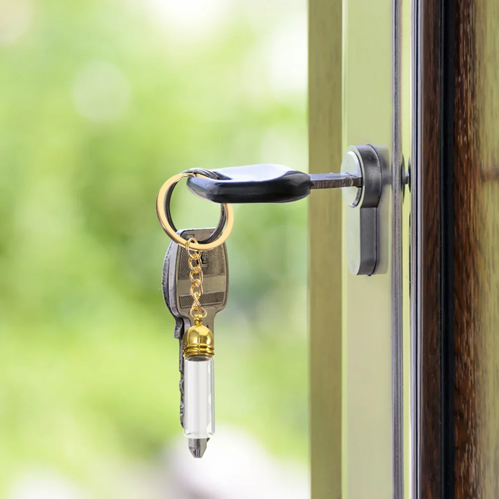 

3Pcs Glass Bottle Keychain Mini Perfume Bottles Refillable Travel Size Essential Oil Pendant Decorative Key Rings