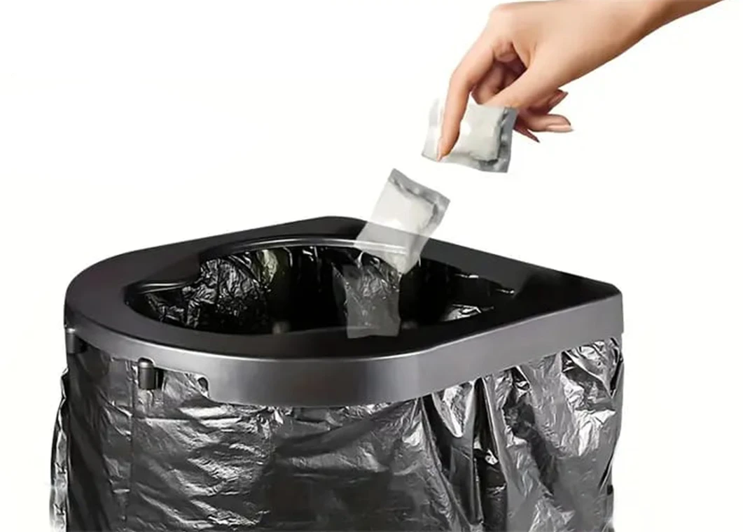 Kein Auspacken Nötig - [Tragbar | Stuhlauffangbeutel] Tragbare Outdoor-Toilette, Camping-Toilettenpapier in Beuteln, Outdoor C – Detail 8