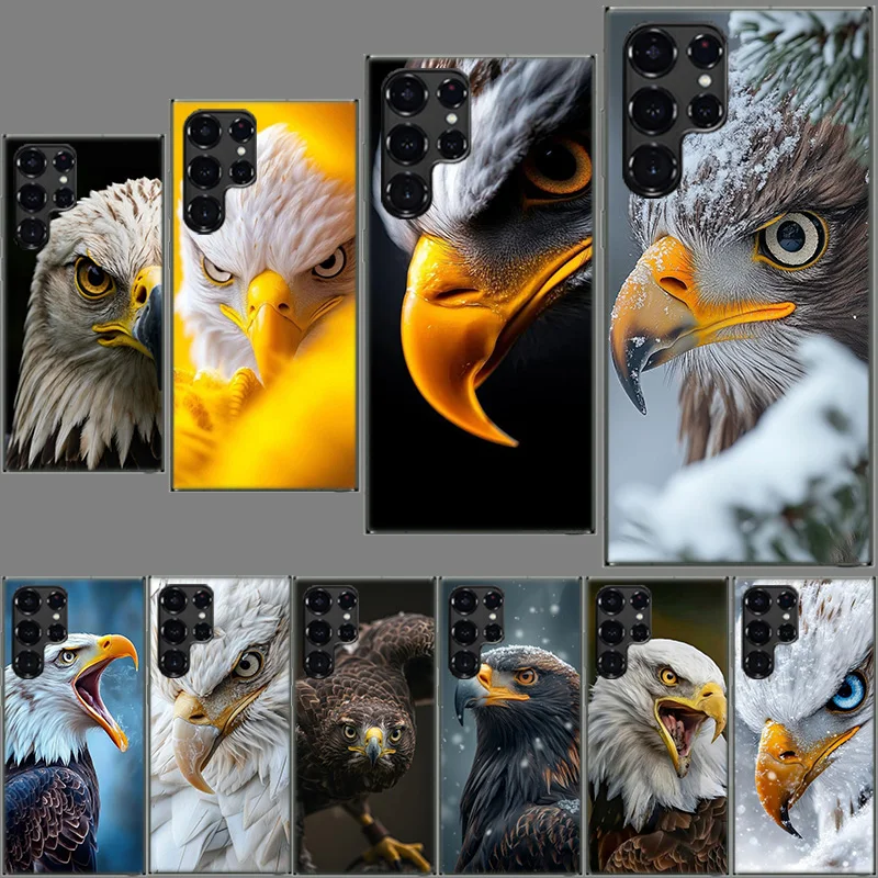 Majestic Eagle Gaze Phone Case For Samsung Galaxy S24 S23 S21 S20 FE S22 S26 Ultra S25 Edge S10 Plus Cover Clear TPU Capa Shell