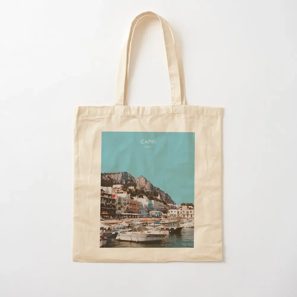 

Capri, Italy Travel Illustration Artwork Tote Bag shopping cart bags eco pack Shopper handbag Tote Bag