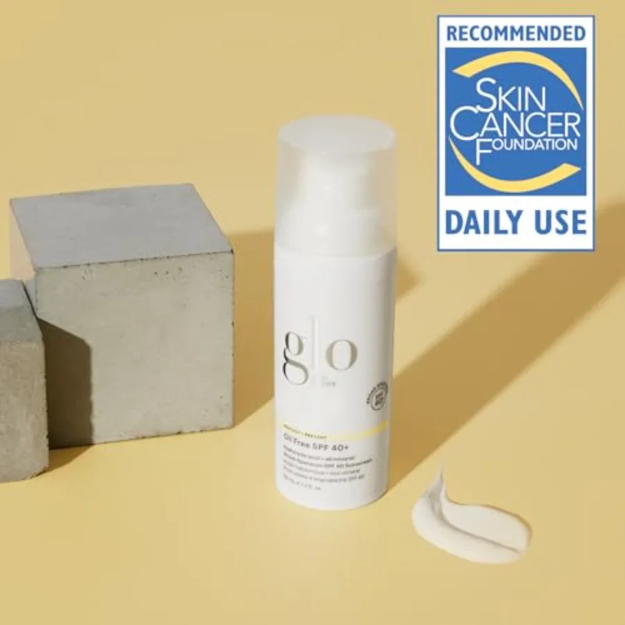 Mineral sunscreen for face with zinc oxide, oil-free SPF 40+, hydrating face moisturizer with hyaluronic acid, lightweight broa