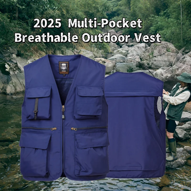 

Multipocket Quick Dry Mesh Fishing Vests Men Outdoor Tactical Vest Hiking Hunting Casual Fisherman Vest Solid Sleeveless Coat