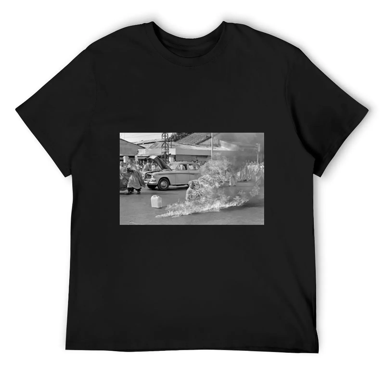 

Self-immolation Thich Quang Duc T-Shirt gifts for boyfriend funny meme t-shirts shirts graphic tee outfits for men