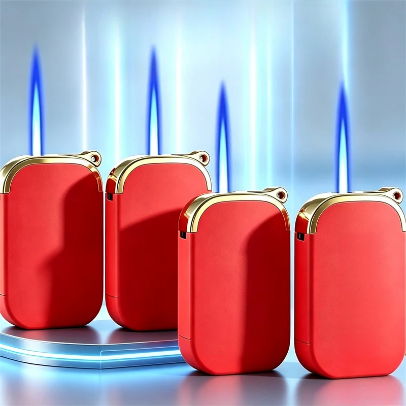 50PC Open‑Flame Blue Flame Lighter,Matte Silicone Rubber Metal&Plastic Cigarette Igniter, Custom Logo for Wedding Party Gift