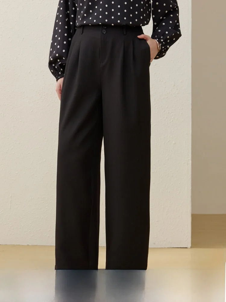 

Slimming Faionable Commute Pants Drapey High Waist Straight Leg plus Size Women's Clothing Spring New Sle Casual Wear