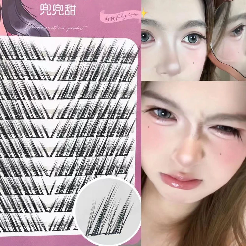 3-10 Reihen Fuchsaugen Rauchige falsche Wimpern Einzelne Cluster-Wimpernverlängerung Segmentierte Wimpern Einzelne Wimpern Make-up-Tool