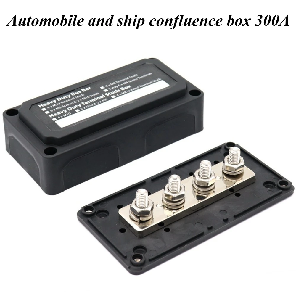 

For RV Marine Boat Bus Bar Box 300A 48V DC Heavy Duty Power Distribution Block Terminal with Cover Solar Camper Van Electrical