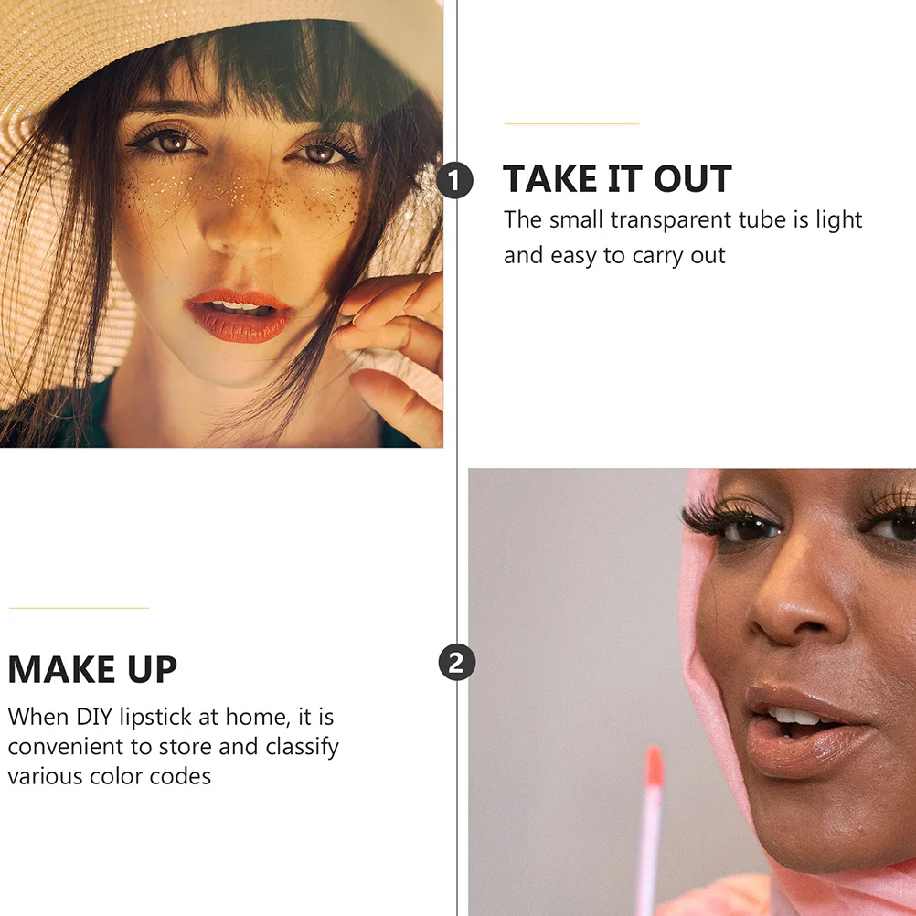 8Pcs Lip Glazes Tubes Waterproof Lightweight Practical Containers Travel Use Plastic Lip Gloss Tubes Refillable Bottles