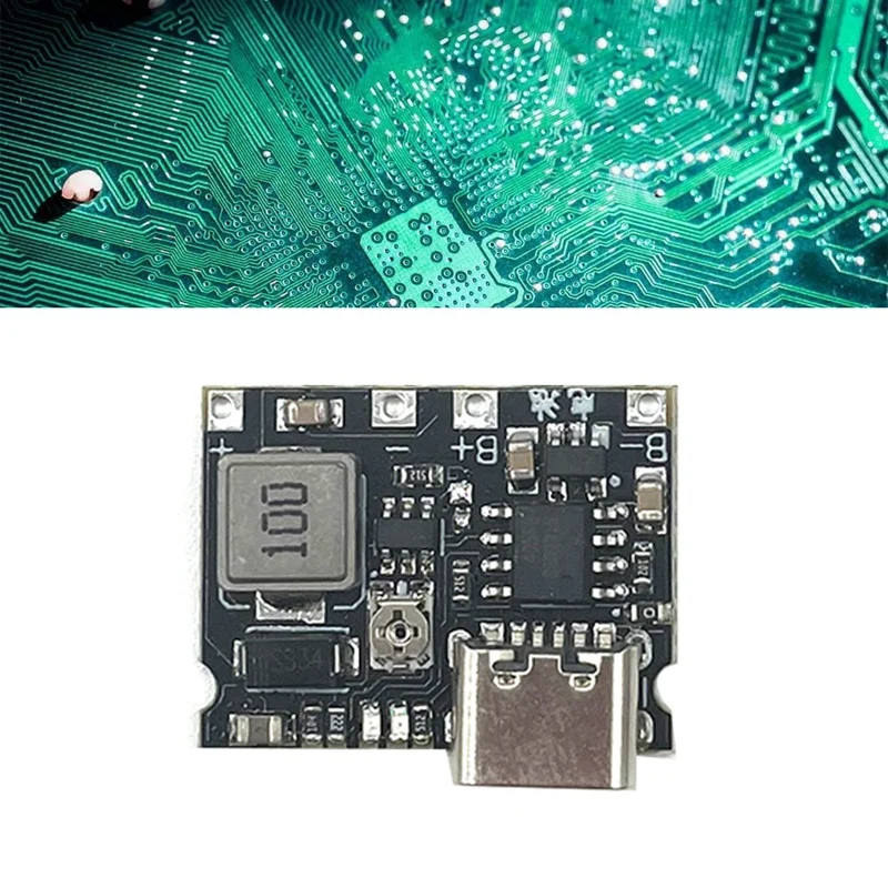 10 Lithium Li-Ion 18650 3.7V 4.2V Battery Charger Board Type-C 2A Battery Fast Charge Module DC-DC Step Up Boost Module