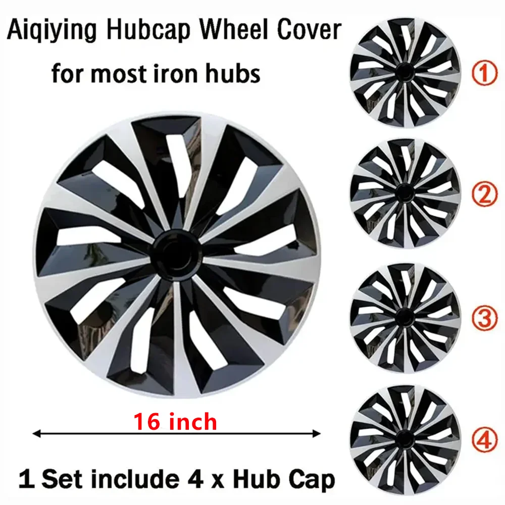 

4PCS/SET Universal Wheel Cover Hubcap Replacement16 Lnch Car Decor Wheel Covers Snap On Tire Accessories Car Decoration Tools