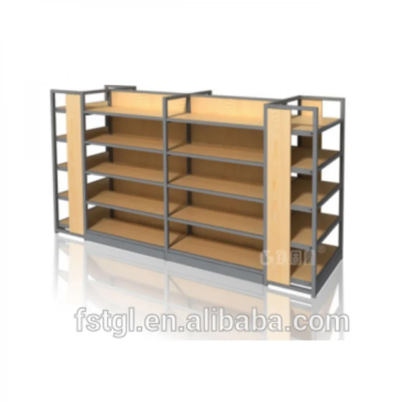 (customized)Best quality fashion durable shopping mall merchandise goods retail store wood display stand shelf