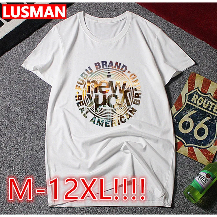 

Big Size Summer Men's Printed T-shirt Oversized Short Sleeve O-Neck Tees M-12XL/60-180KG