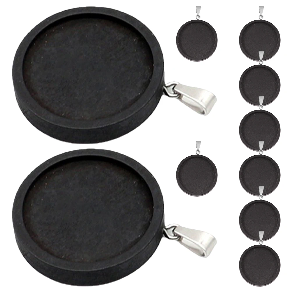 

10 Pcs Charms Wooden Bottom Bracket Pendant Jewelry Tray Bezel Trays Blanks Making Base