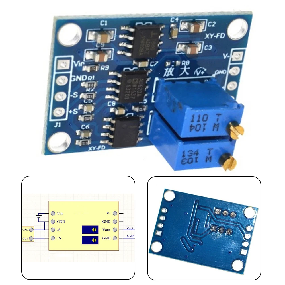 AD620 Microvolt MV MV Инструментальный модуль напряжения для электрооборудования Инструмент Аксессуар AD620 Microvolt MV MV Инструментальный модуль напряжения для электрооборудования Инструмент Аксессуар
