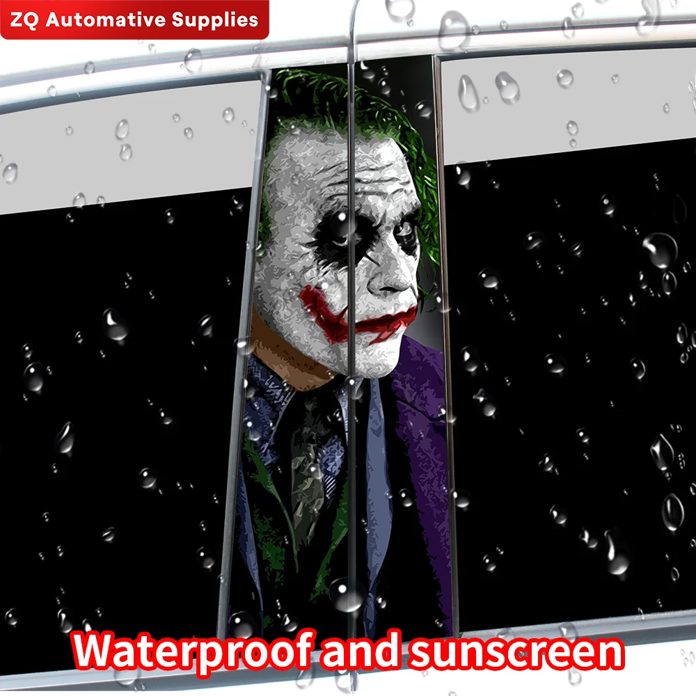 Car Stickers Joker Auto B-pillar Vinyl Decals Waterproof Car Center Column Cartoon Cover Scratches Decor Auto Accessories