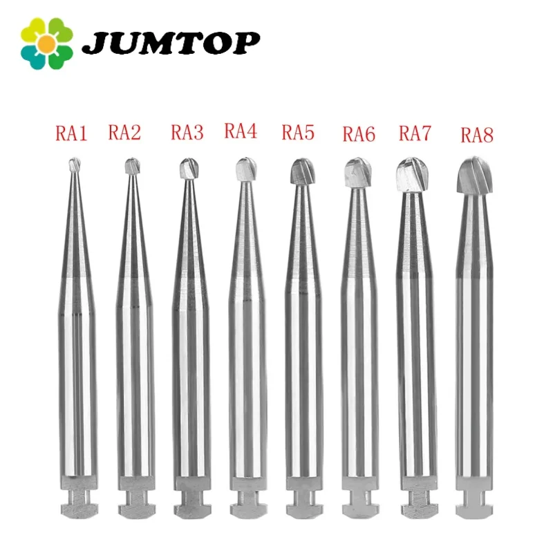 JUMTOP 5Pcs Dental Round RA Series Tungsten Carbide Burs for Low Speed Handpiece