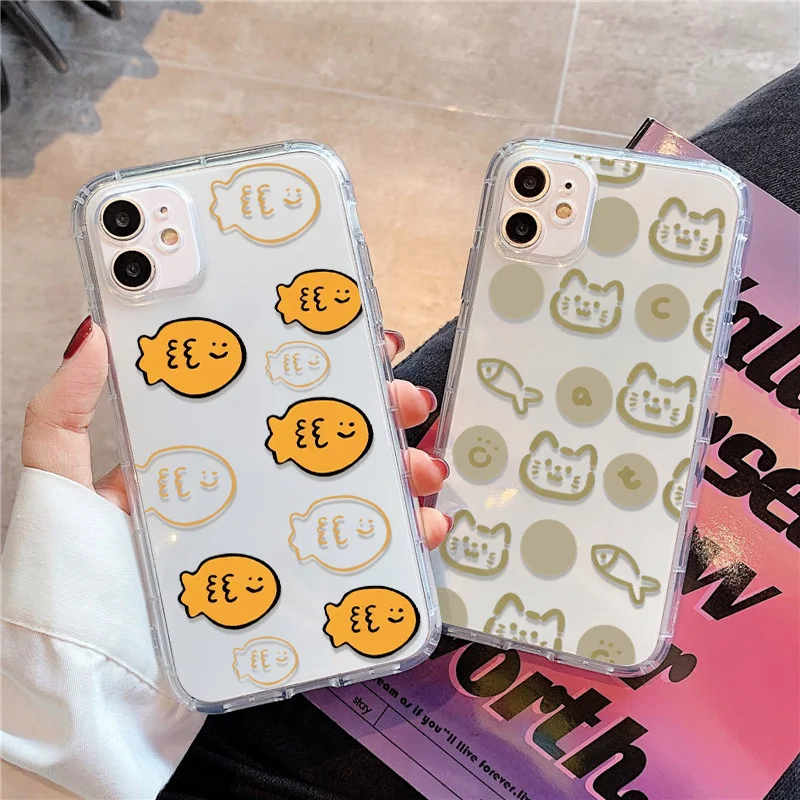 Funda de teléfono transparente con bonitos peces para iPhone 14, 16, 15, 11, 13, 12, 17 Pro Max Air XR 7 8 Plus SE, funda suave de silicona TPU a prueba de golpes
