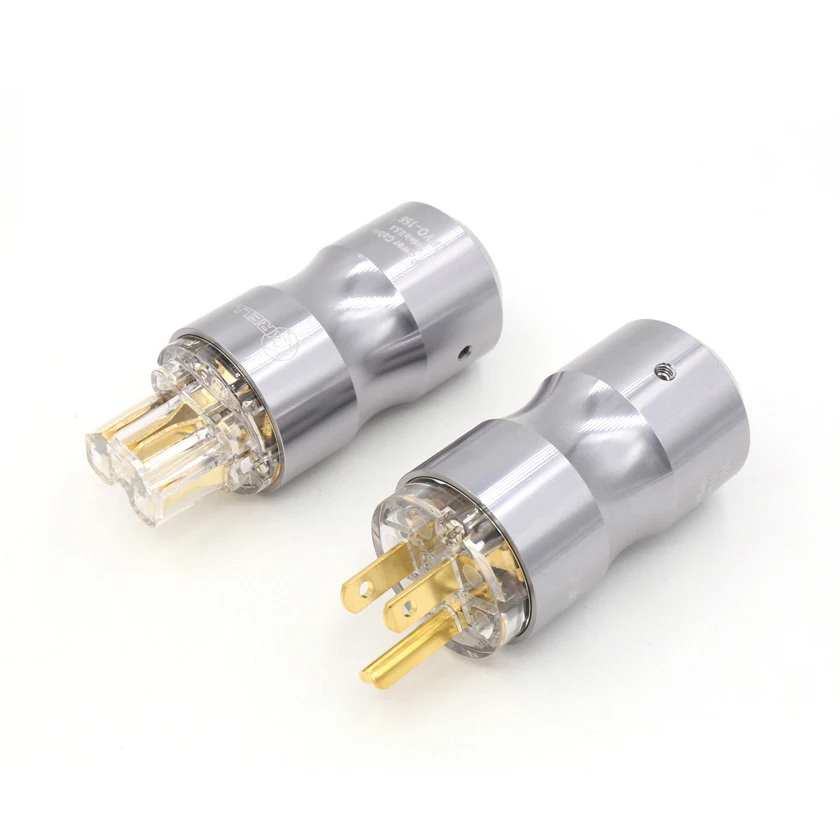 HI-End Krell Gold/Rhodium Plated US AC Power Male Plug IEC Female Plug hifi audio Power Plug DIY US version power plug