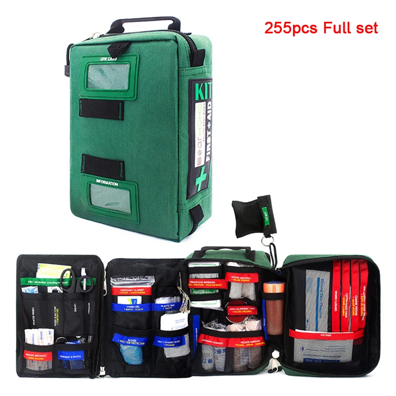 BearHoHoLarge Size Handy First Aid Kit Bag Emergency Kit Medical Rescue Bag for Workplace Home Outdoor Car Travel Hiking Camping