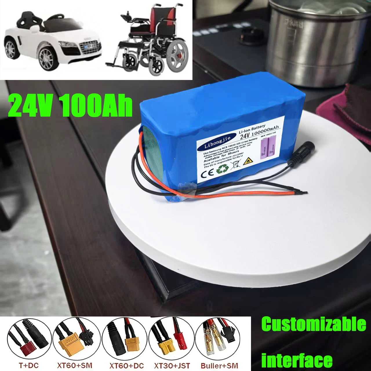 7s3p 24V100Ah BMS protección 18650 batería de litio 29.4v350W500W batería de silla de ruedas eléctrica paquete de batería de litio móvil