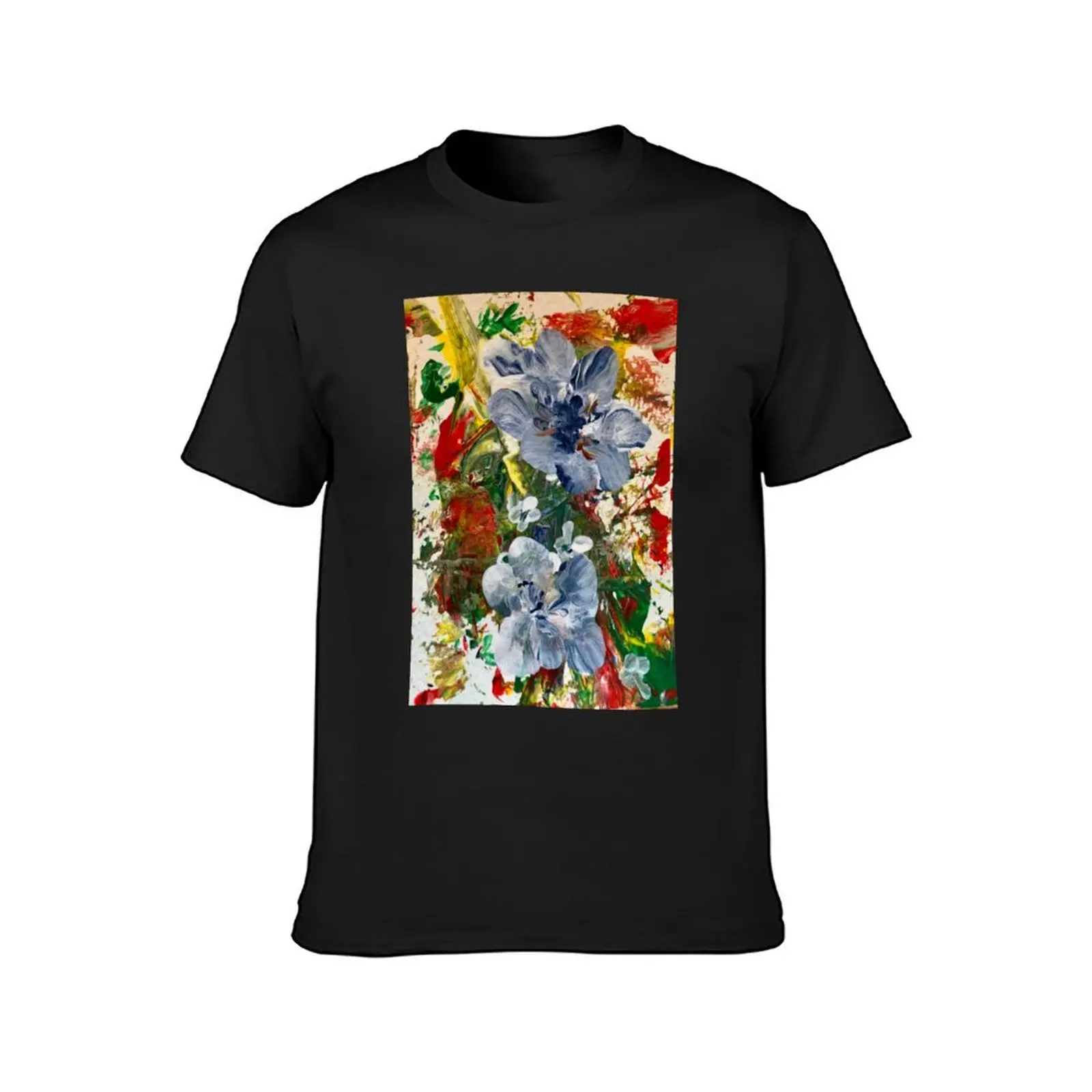 Impressionist Blue Flower T-Shirt Blouse boys animal print plain fruit of the loom mens t shirts