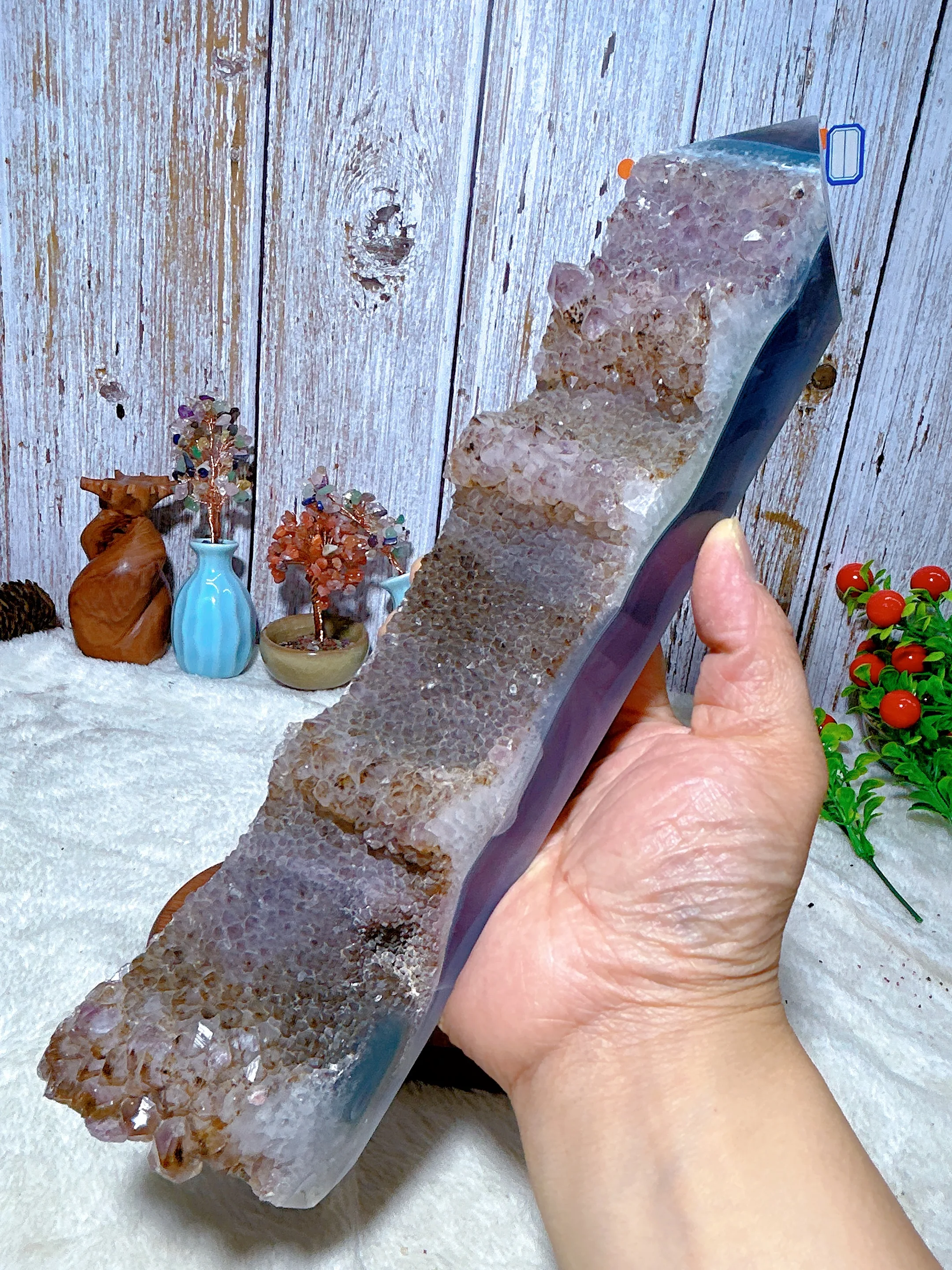 Healing Natural Crystals Amethyst Druzy Agate Big Tower Point High Quality Reiki Home Decorations Mineral Energy Gift