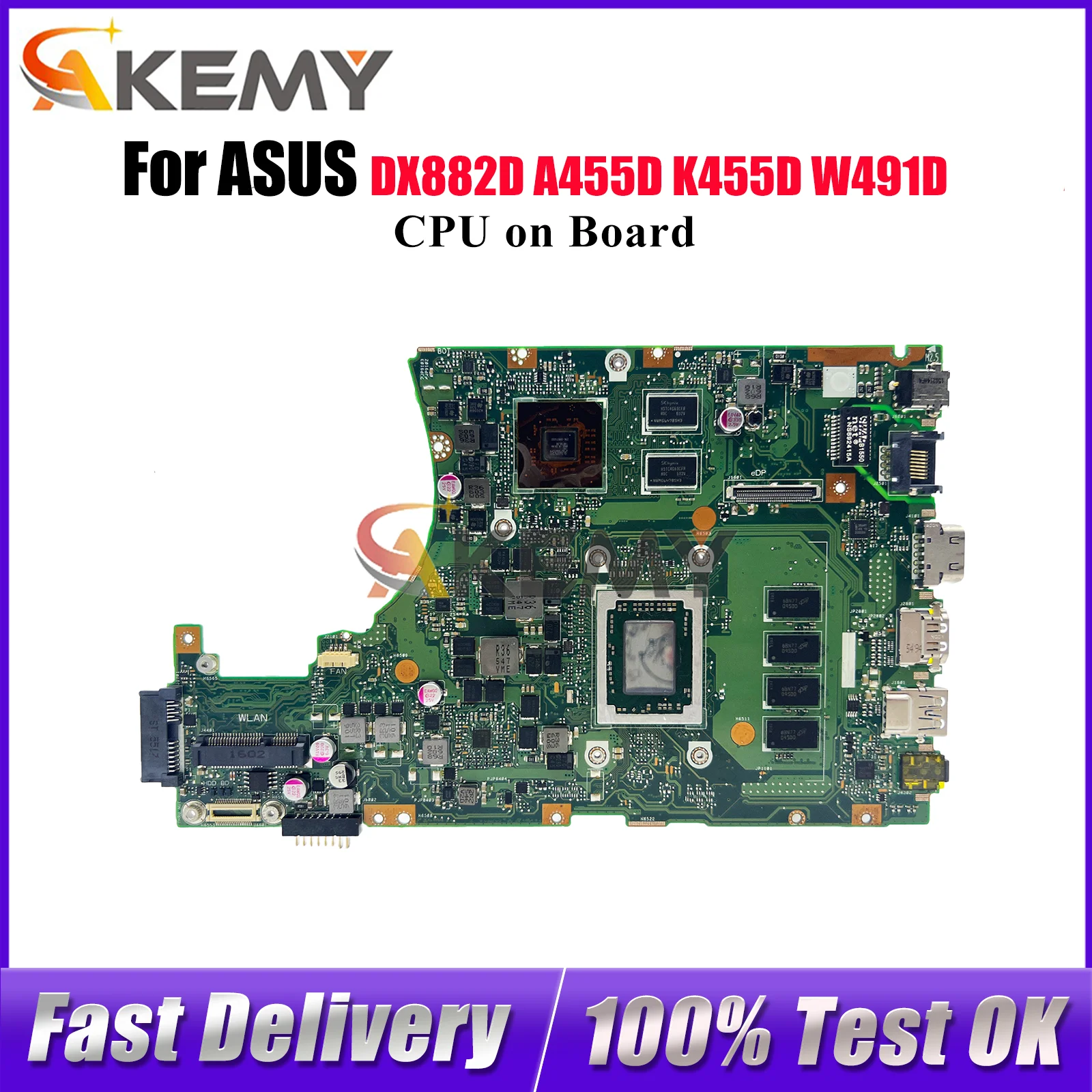 

X455DG Laptop Motherboard For ASUS VivoBook DX882D X455DG A455D W419D K455D W491D X455D Notebook Mainboard W/ CPU fast ship stk