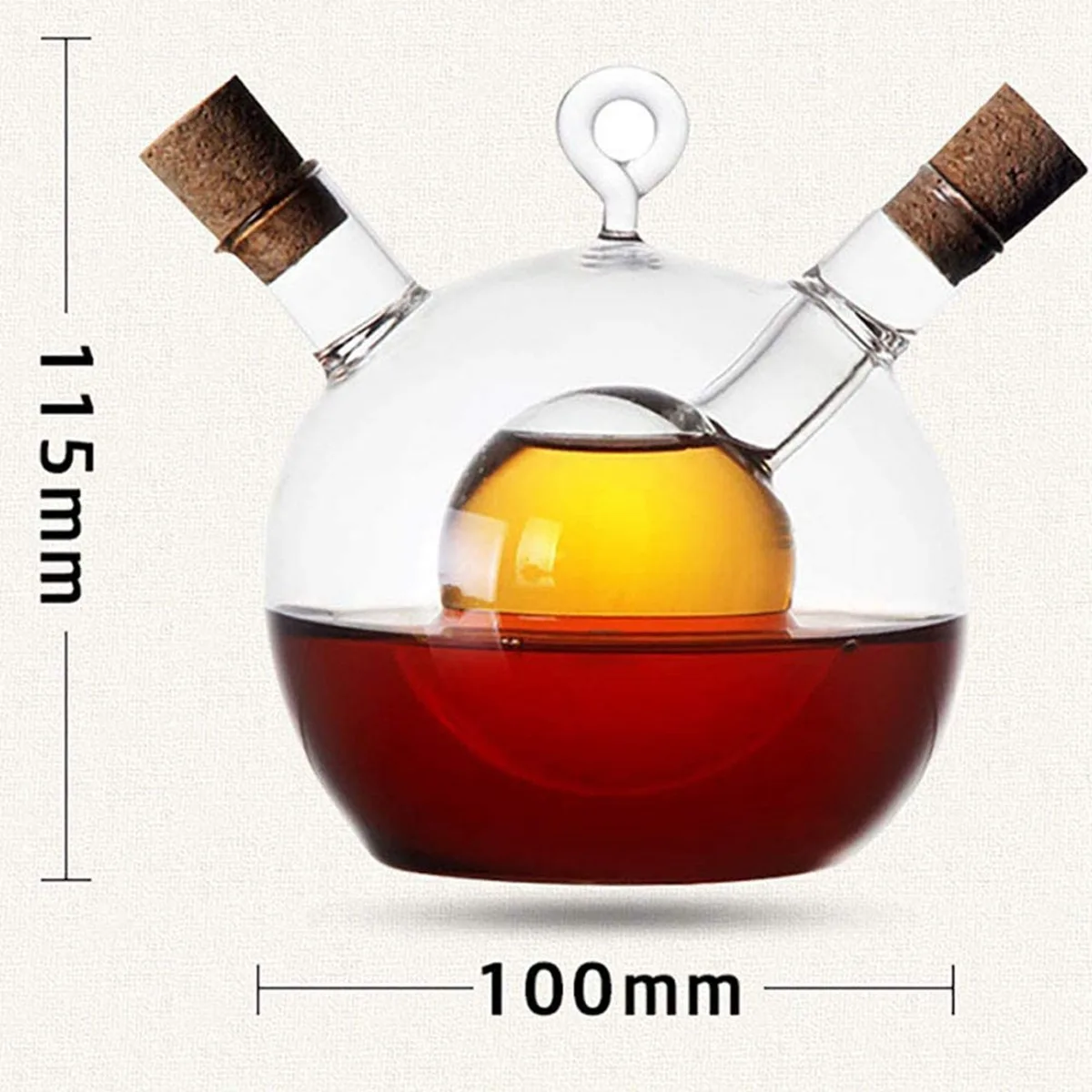 Olivenöl-und Essigsp ender 2 in 1 Küchen glasflasche Öl-und Essig flasche mit Korks topfen