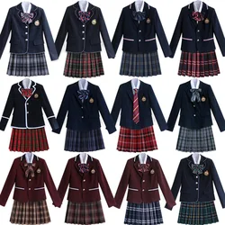 Women's Korean British Japan School Uniform Outfits, Girls Anime Cosplay Costume, Dress Clothes Set, 5Pcs