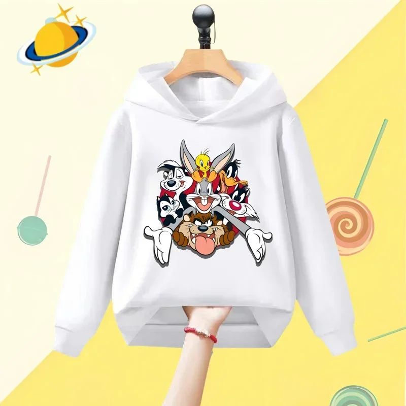 Anime Bunny Bugs Kids Hoodie Cartoon printed Autumn/Winter Long sleeve sweatshirt Boys Girls Kawaii casual top Harajuku