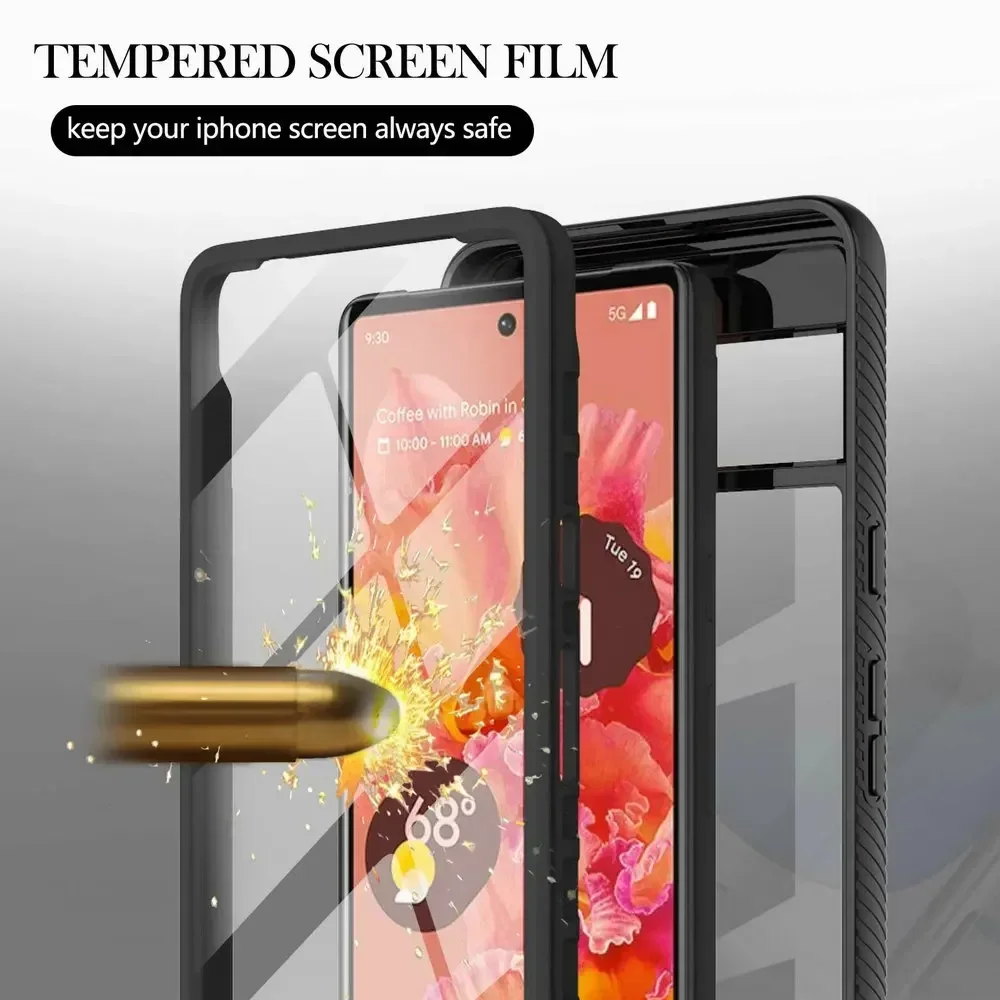 Pixel 7 8 9 Pro XL Shockproof Case Front Film Crystal Back Capa for Google Pixel 8 A Pixel7 6A 7A 8A 5G 360 Protect Phone Cover