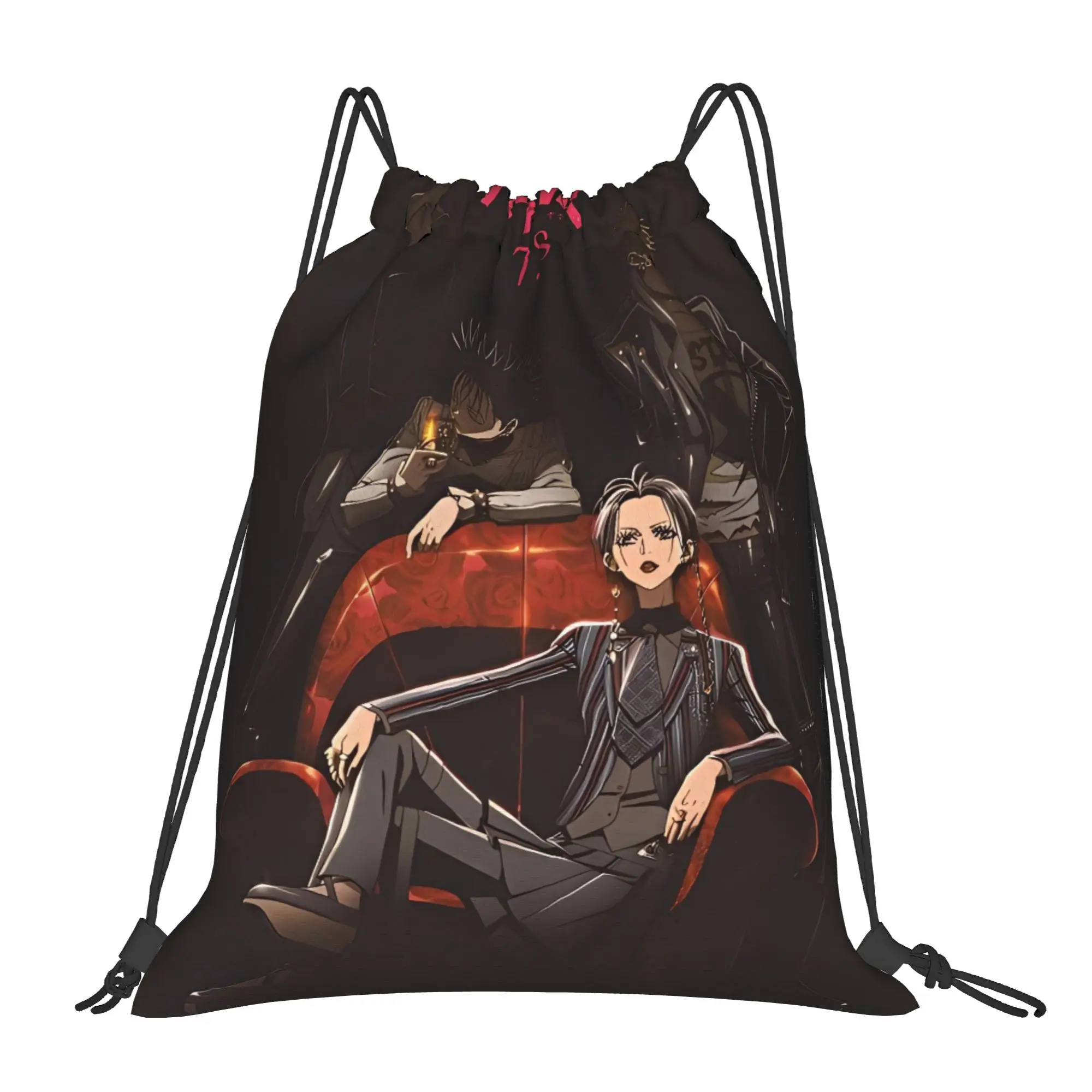 Nana Anime Drawstring Bag  Football Gym Men BackpackPortable Funny Sackpack String Bags