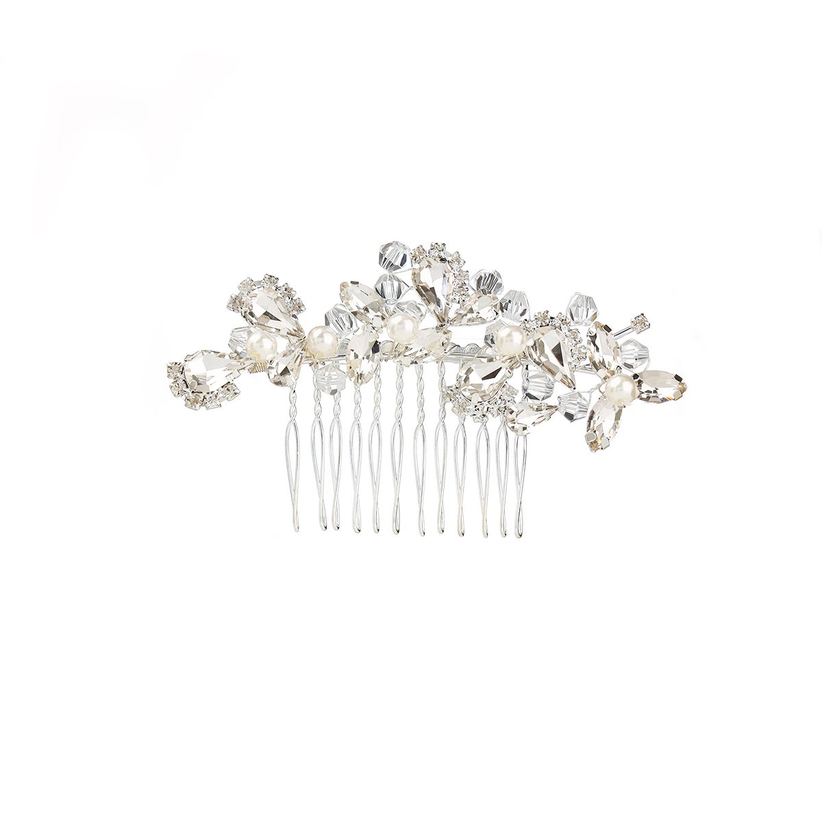 Wedding pearl hair comb bridal crystal tiara bridal rhinestone hairpin hair ornament for women and girls