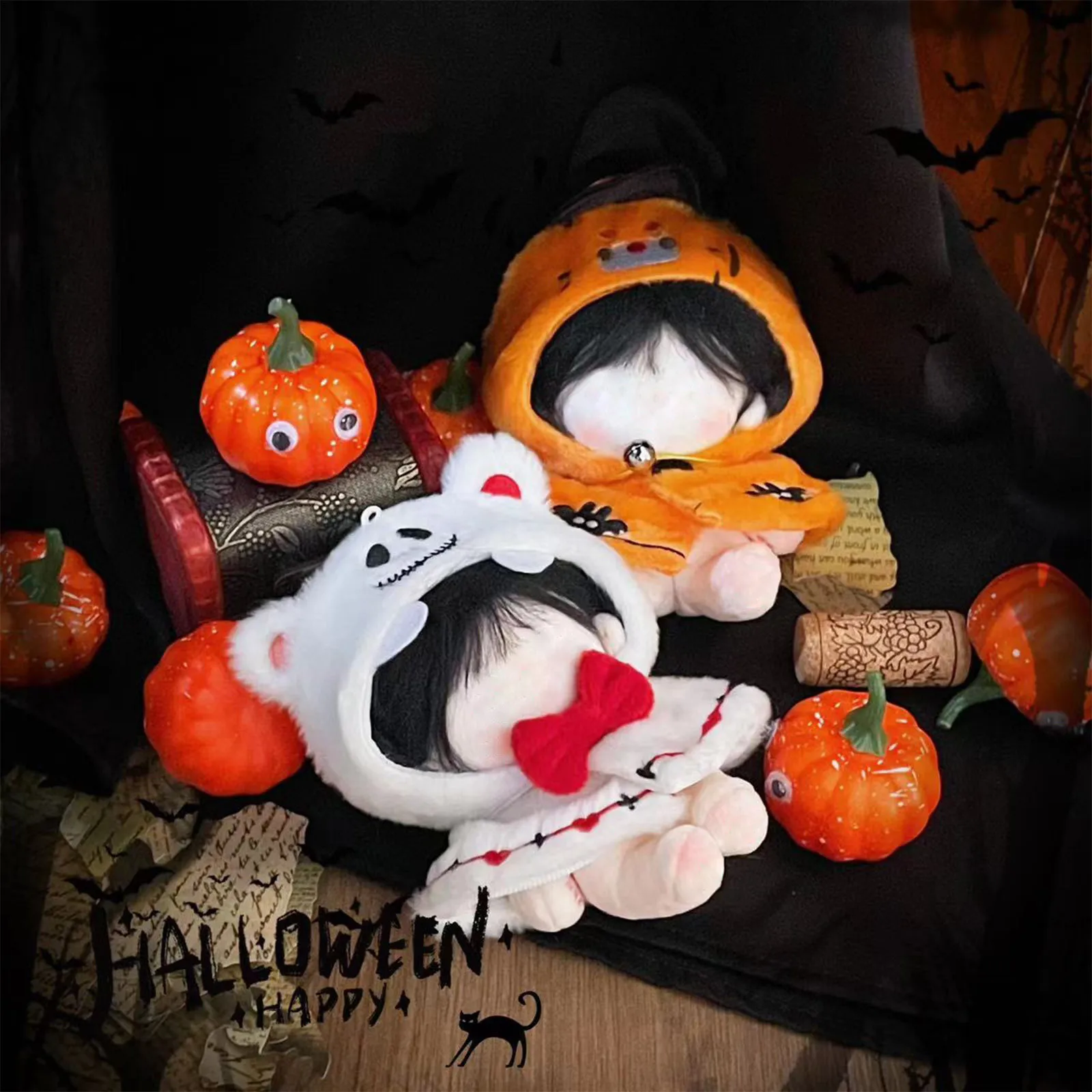 Черная шляпа на Хэллоуин и милый виниловый костюм куклы - нарядная праздничная одежда для модных кукол, коллекционные подарочные аксессуары