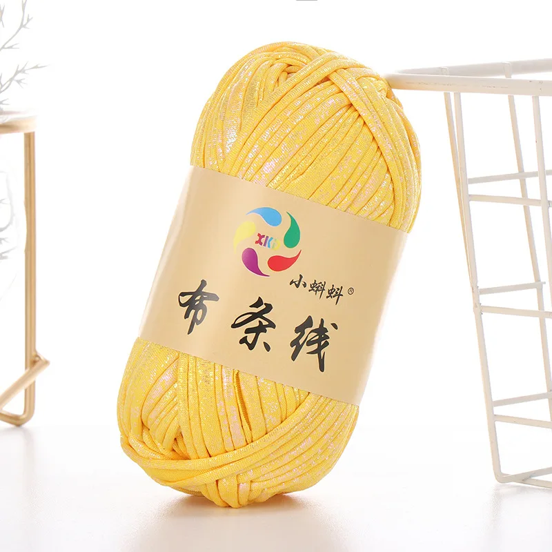 

100g Imitation Leather Shiny Crochet Yarn DIY Hand Knitting Yarn Ball for Bag Blanket Cushion T-Shirt Bag Doll Hat Gauze Wire