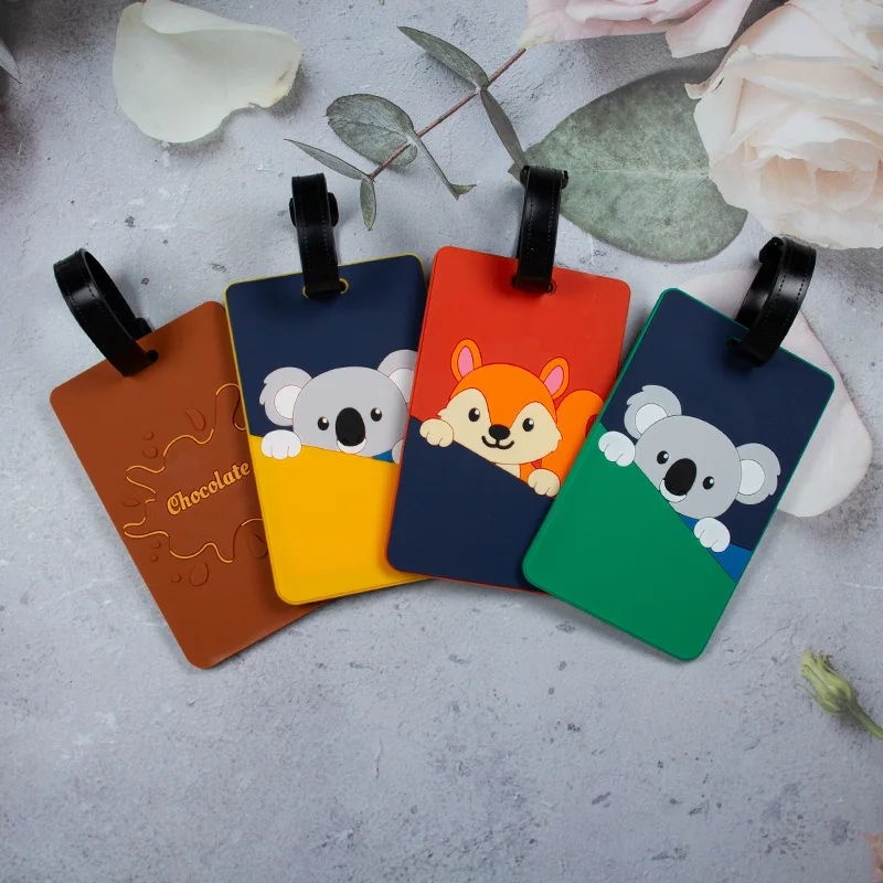 

Новая креативная багажная бирка из ПВХ, мультяшные багажные бирки, посадочный пропуск, бирка для чемодана, имя, идентификационная этикетка, багажные бирки, дорожные аксессуары