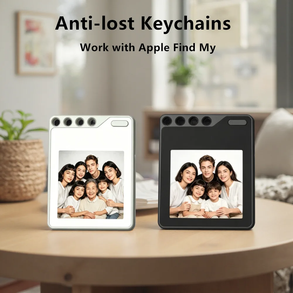 

1.54' Inch 4 Color E-ink Display Keychain Badge Luggage Tag Pet Locator for Iphone IOS Memory Photo Transfer Screen