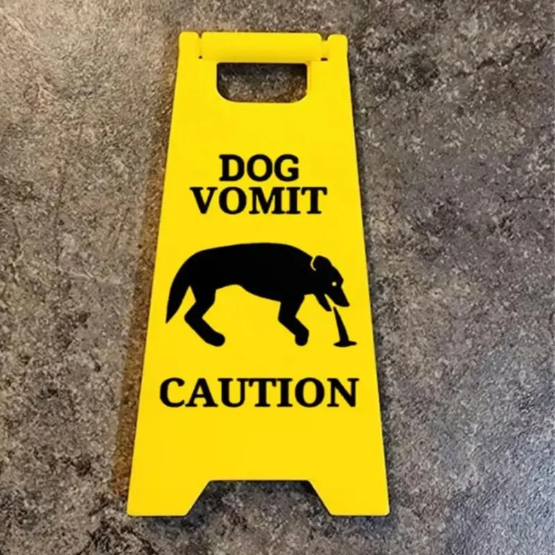 1/2Pcs Dog Cat Vomit Caution Sign Weather-proof Plastic Outdoor Garden Yard Lawn Pet Cat Vomit Warning Sign Bathroom Decoration