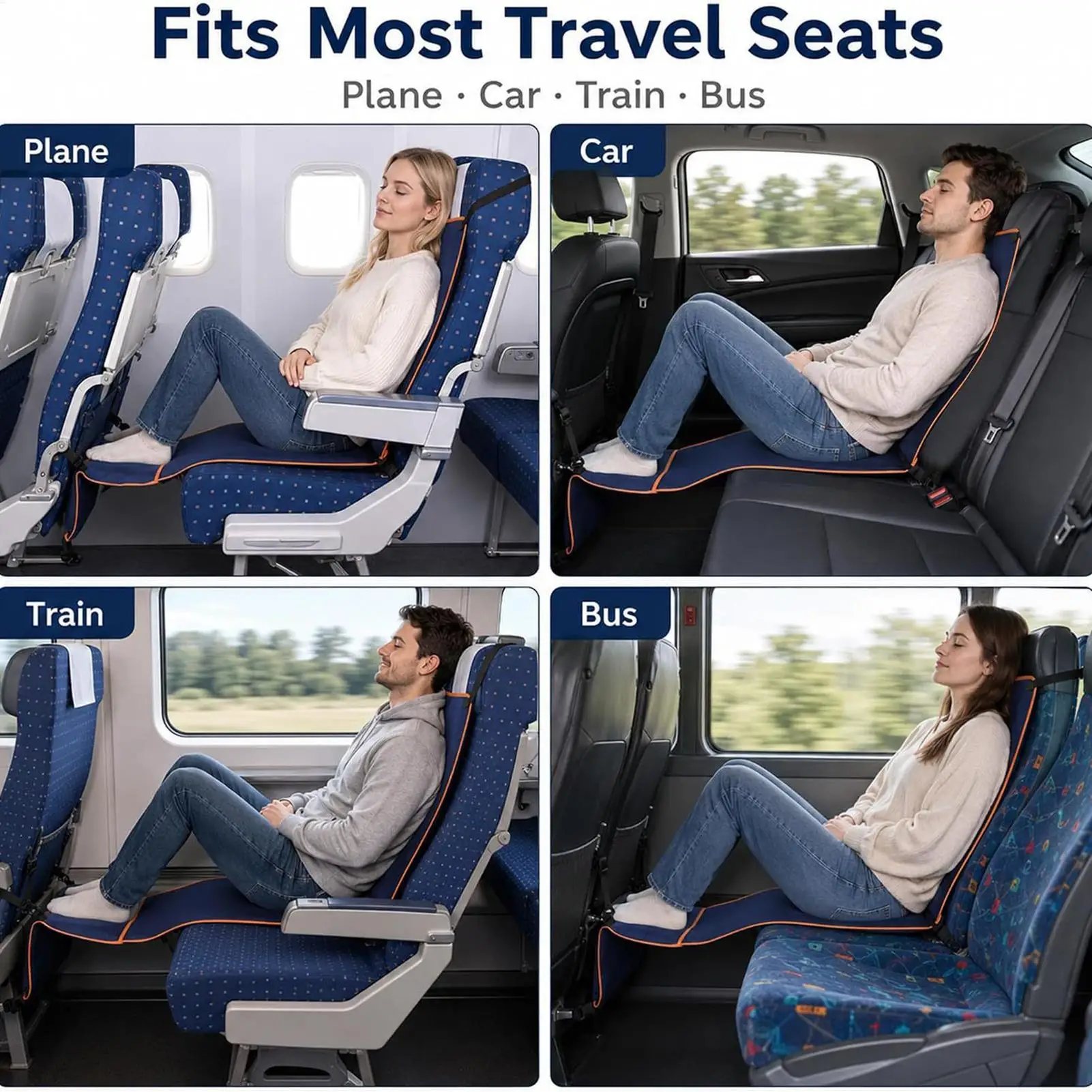Foot Rest For Air Travel Foldable Soft Ergonomic Legs Sling Airplane Seat Leg Rest Foot Hammock For Men Women Adults Busy