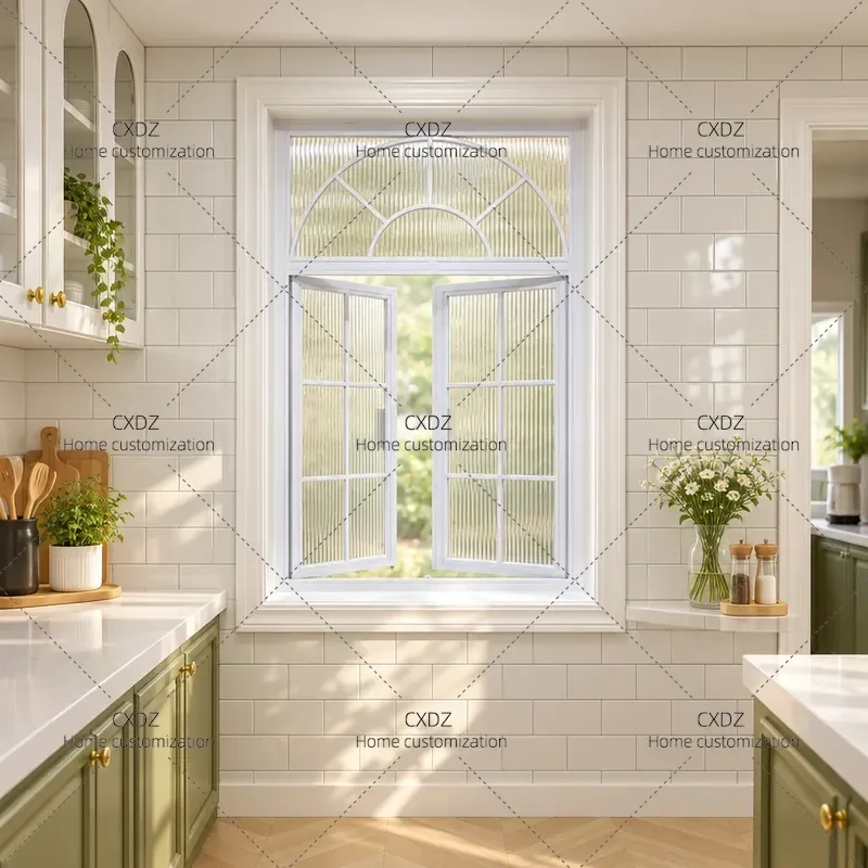 French Custom Casement Window Sunroom Floor to Ceiling Glass for Bedroom Kitchen Tempered Changhong Transparent Partition