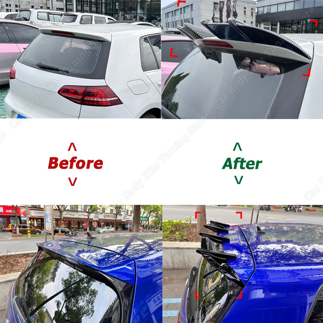 Rear Roof Spoiler Wing For VW Golf MK7 MK7.5 TSI TDI Standard GTI GTD R 2013-2019 Car Rear Roof Spoiler Wing Trunk Tail Plastic