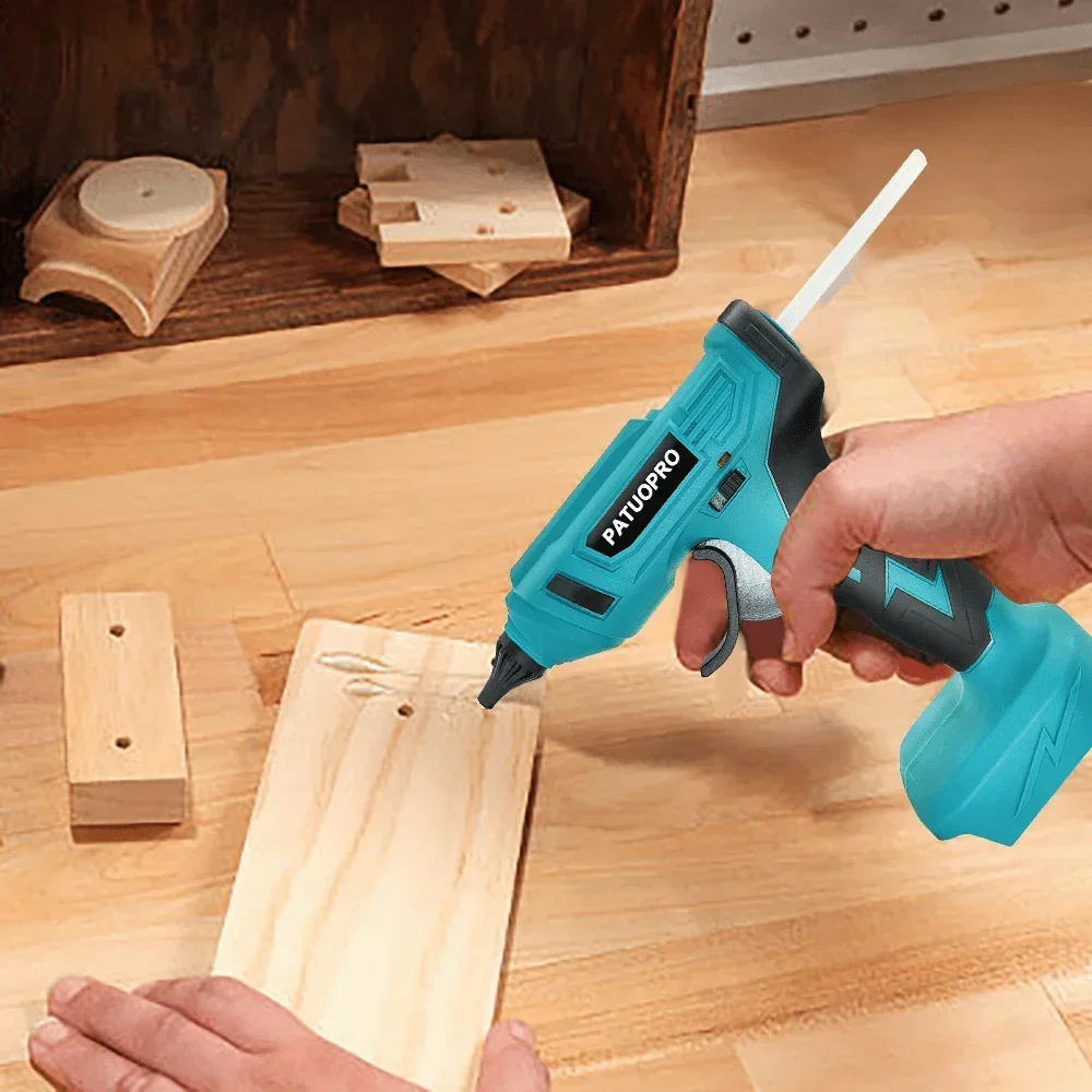 Hot Glue Gun Cordless Rechargeable Wireless Glue Gun With 10Pcs Glue Sticks for Arts Crafts fit Makita 18v Battery(No Battery)