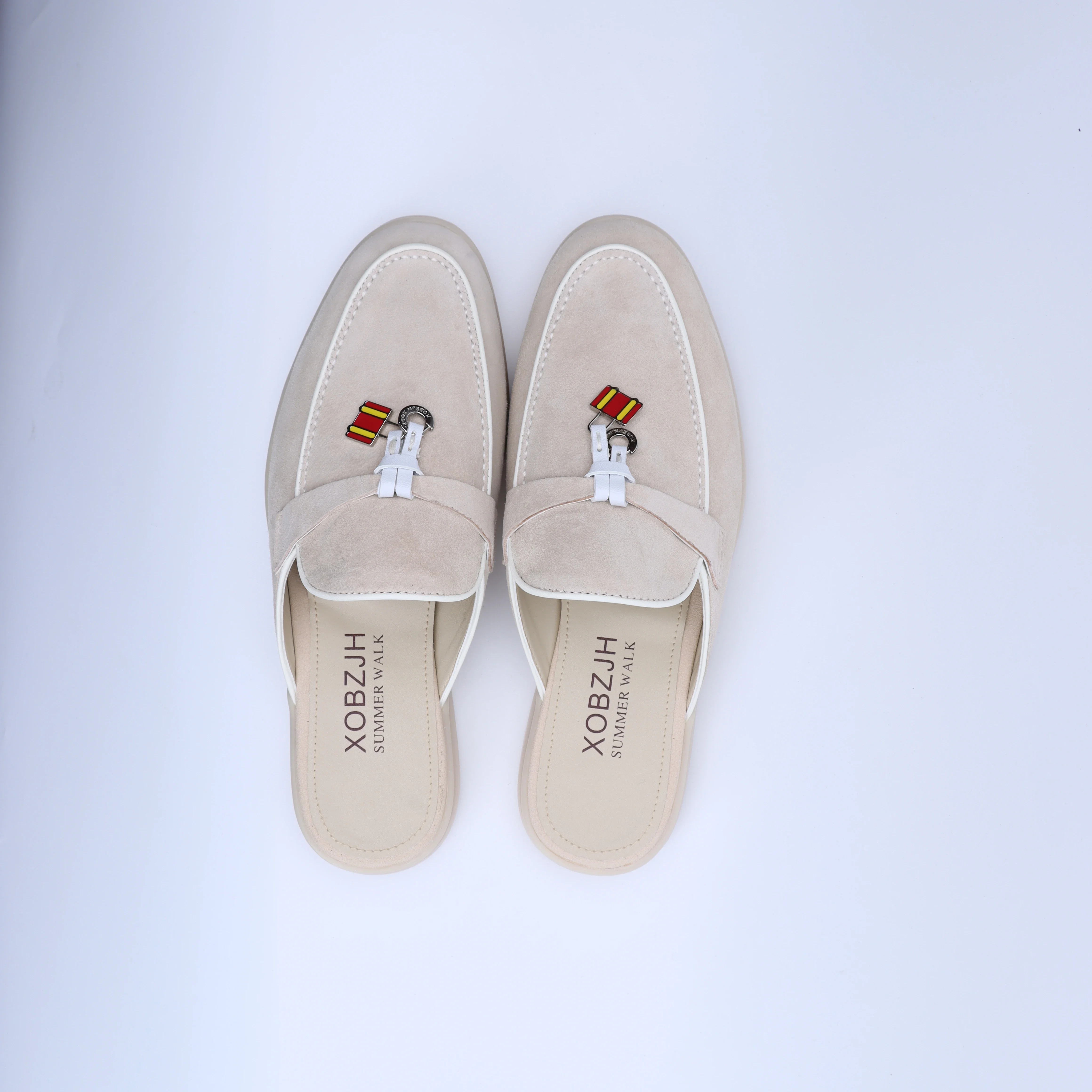 No Logo-Luxury Designer Tassel Suede Leather Loafers for Women 2025 Slip On Slippers Flat Shoes Work Walking Shoes High Quality