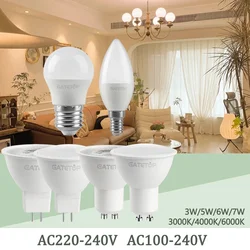 3pcs Led Bulb GU10 GU5.3 Spot Lamps E27 B22 E14 220V 110V Light Bulb 5W 6W 7W Warm White Cold White Lampada for Home Leds Lamp