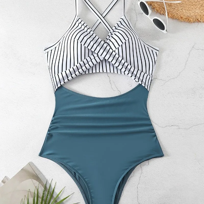 2026 New Cross Backless Tie Side One Piece Swimsuit Sexy Swimwear For Beach Pool Holiday Wear