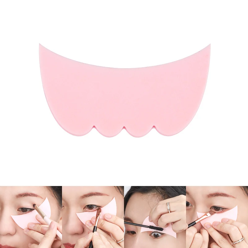 1PC Pink Silicone Eyelash Extension Pad Multi-functional Eyeliner Stencil Drawing Eyeliner Eyelash Lipstick Auxiliary MakeupTool