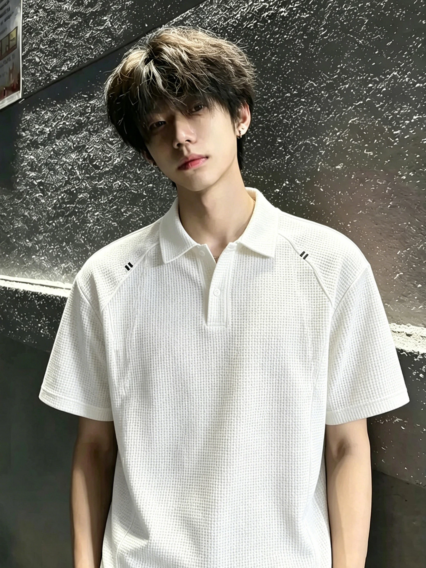Quick Dry  Shirt Men's Summer Sport Short Sleeve Embroidered T-Shirt Cool Feeling Standard Fit Cleanfit Micro Stretch