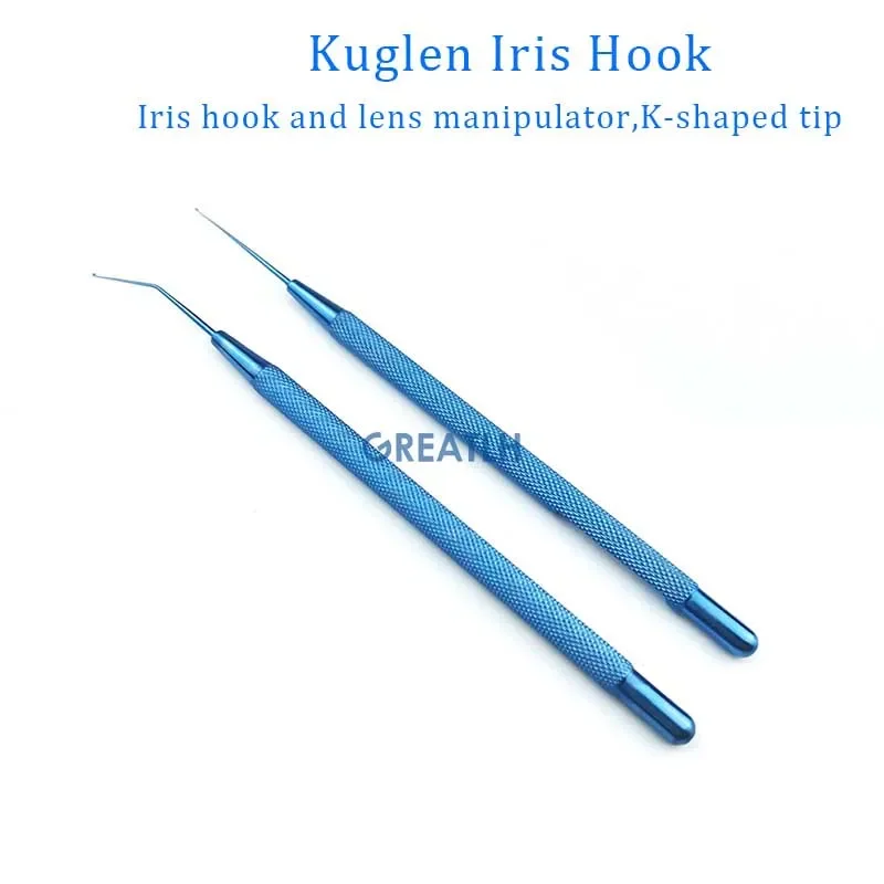 Titanium Kuglen Iris Hook and Lens Manipulator Push-pull Ophthalmic Instrument Surgical Veterinary Ophthalmic Instruments