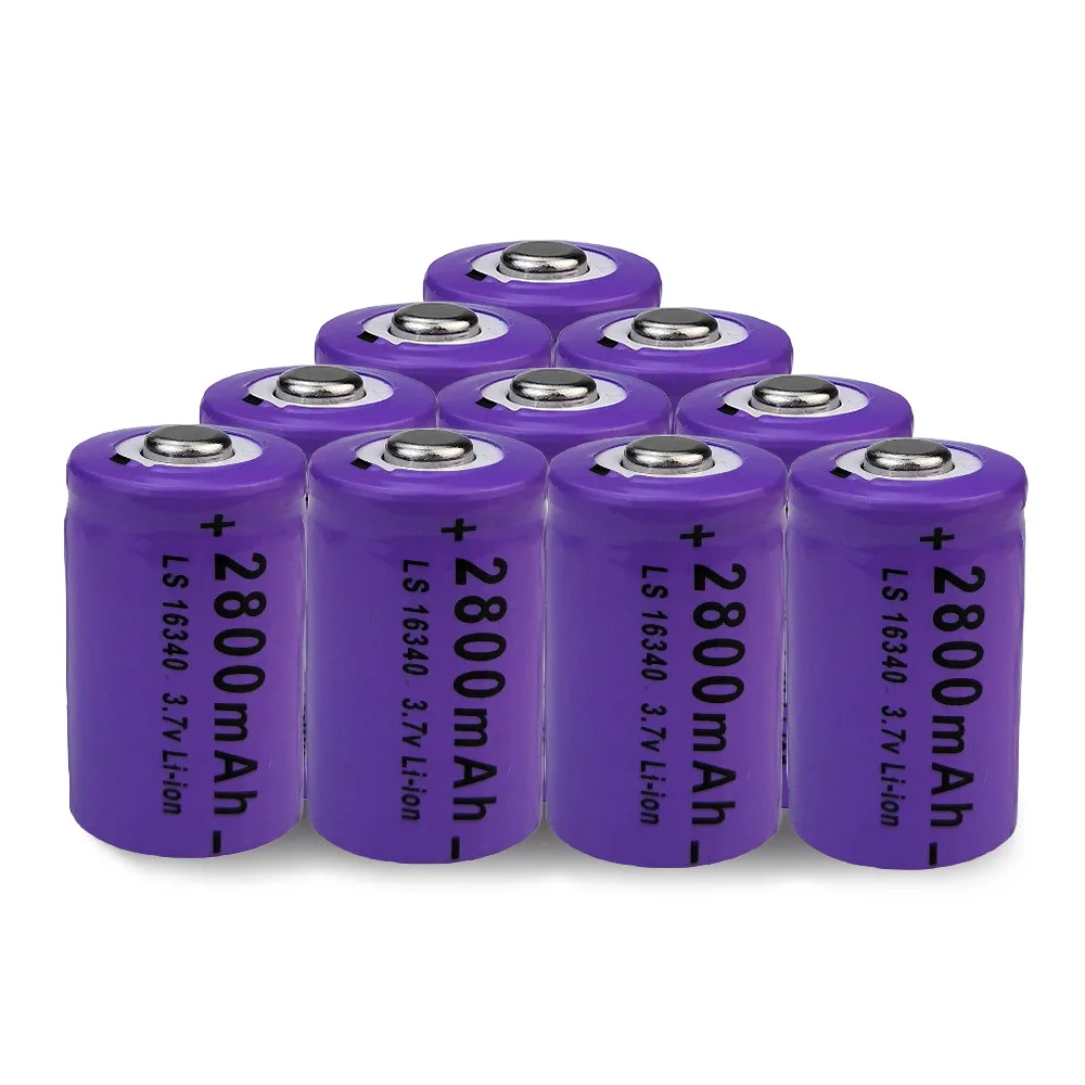 16340 3.7 فولت 2800 مللي أمبير بطاريات قابلة للشحن بطارية ليثيوم أيون CR123A لمصباح LED لبطارية 16340 CR123A #5