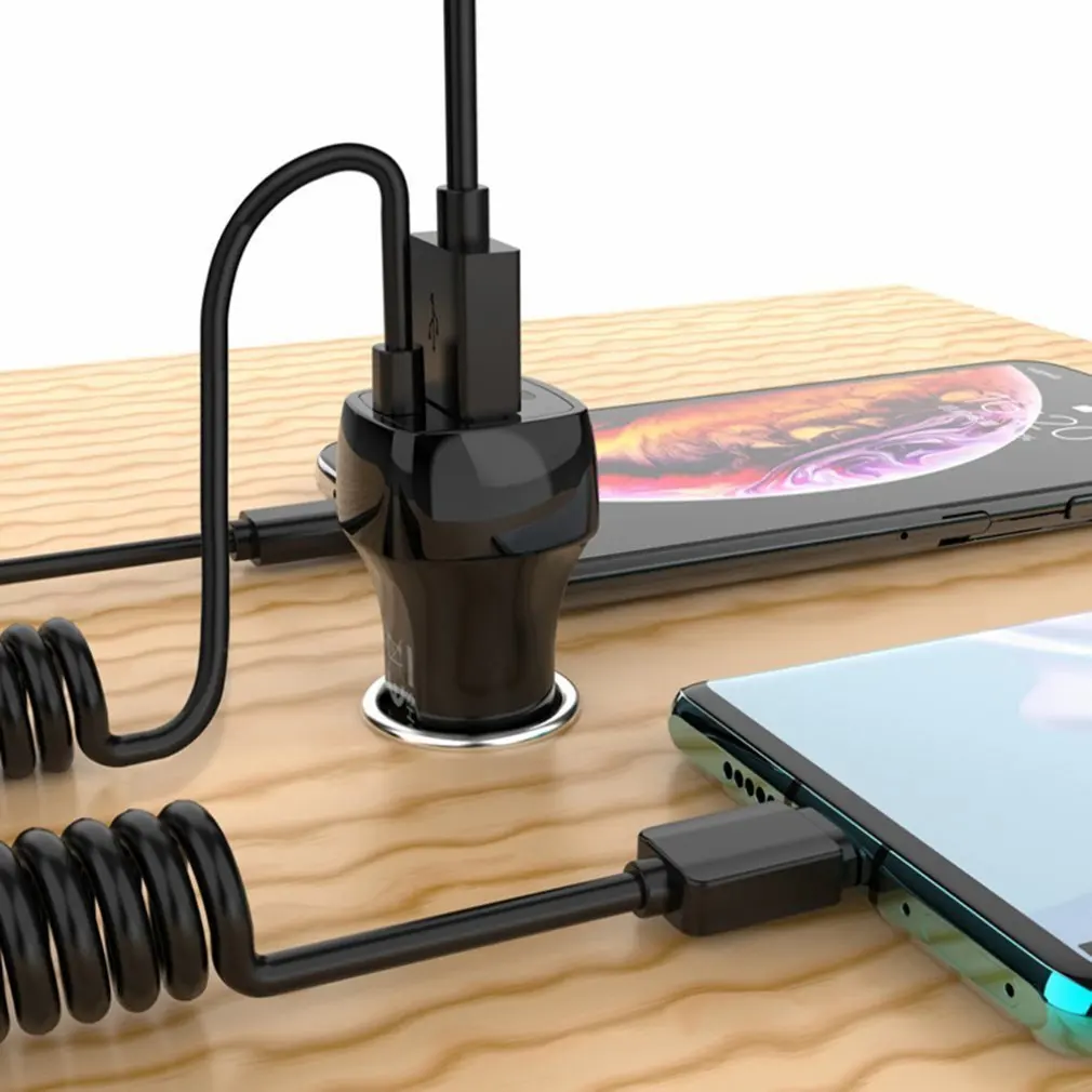 Car Charger With USB Cable Mobile Phone Charger For Phone Micro USB Type C Cable Fast Car Phone Charger